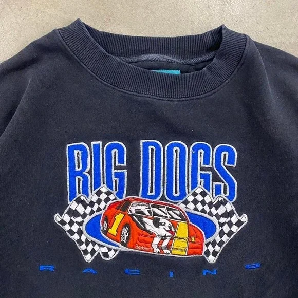 Vintage Big Dogs Racing 90s Crewneck Sweatshirt Size XL - Picture 2 of 5
